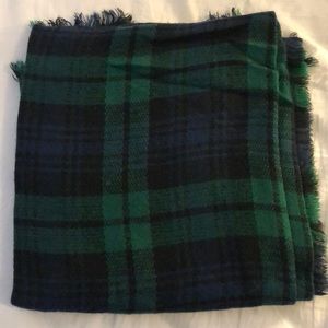 Black watch plaid blanket scarf
